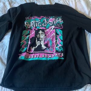 Poetic justice long sleeve black baggy T
